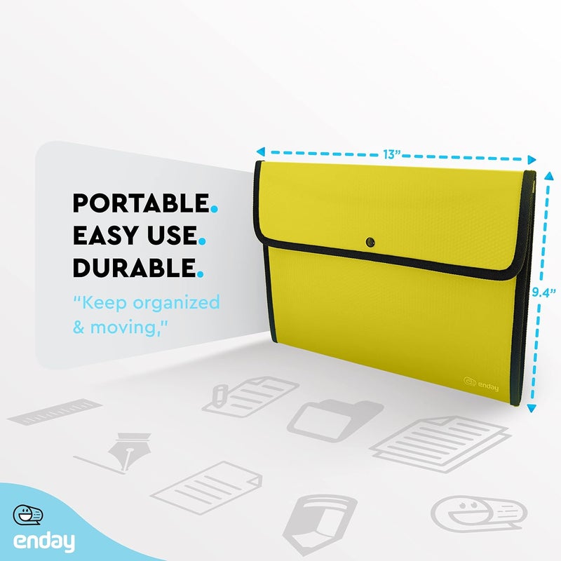 Enday Square Flap Document Holder Pink, Expanding File Folder, A4 Letter Size Reusable Filling Envelopes, Snap Closure Wallet File Pouch Also Available in Blue, Purple, Green, Red, Grey, 1 Pc– by - Image 5